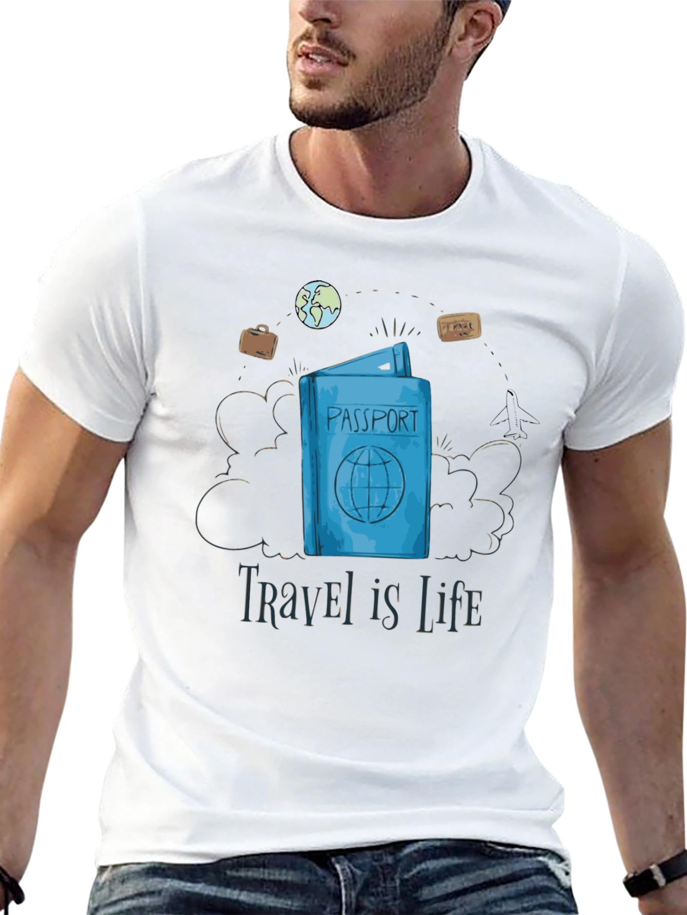 Travel is Life Passport Graphic T-Shirt