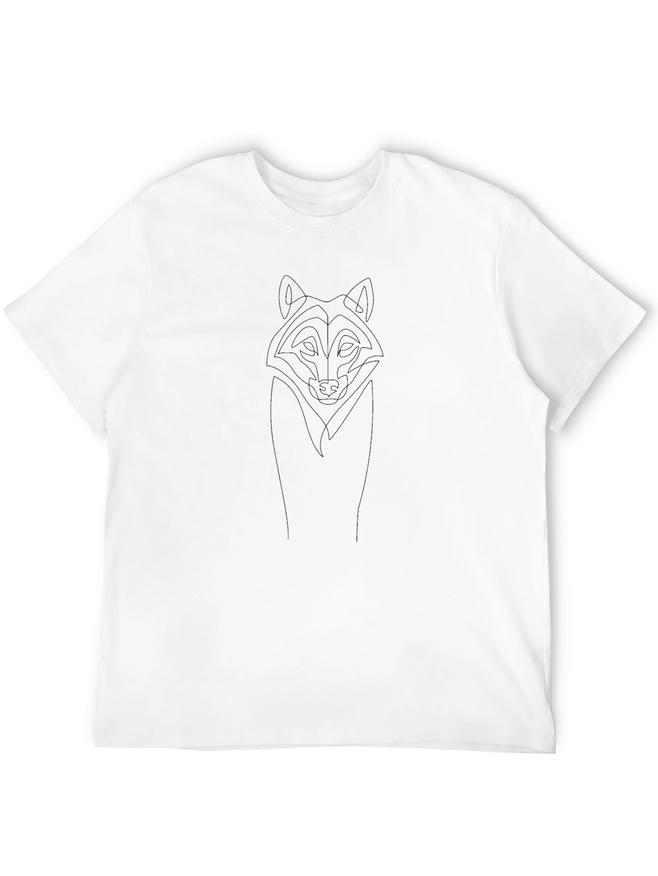 Mens Black Tee - Abstract Wolf Design