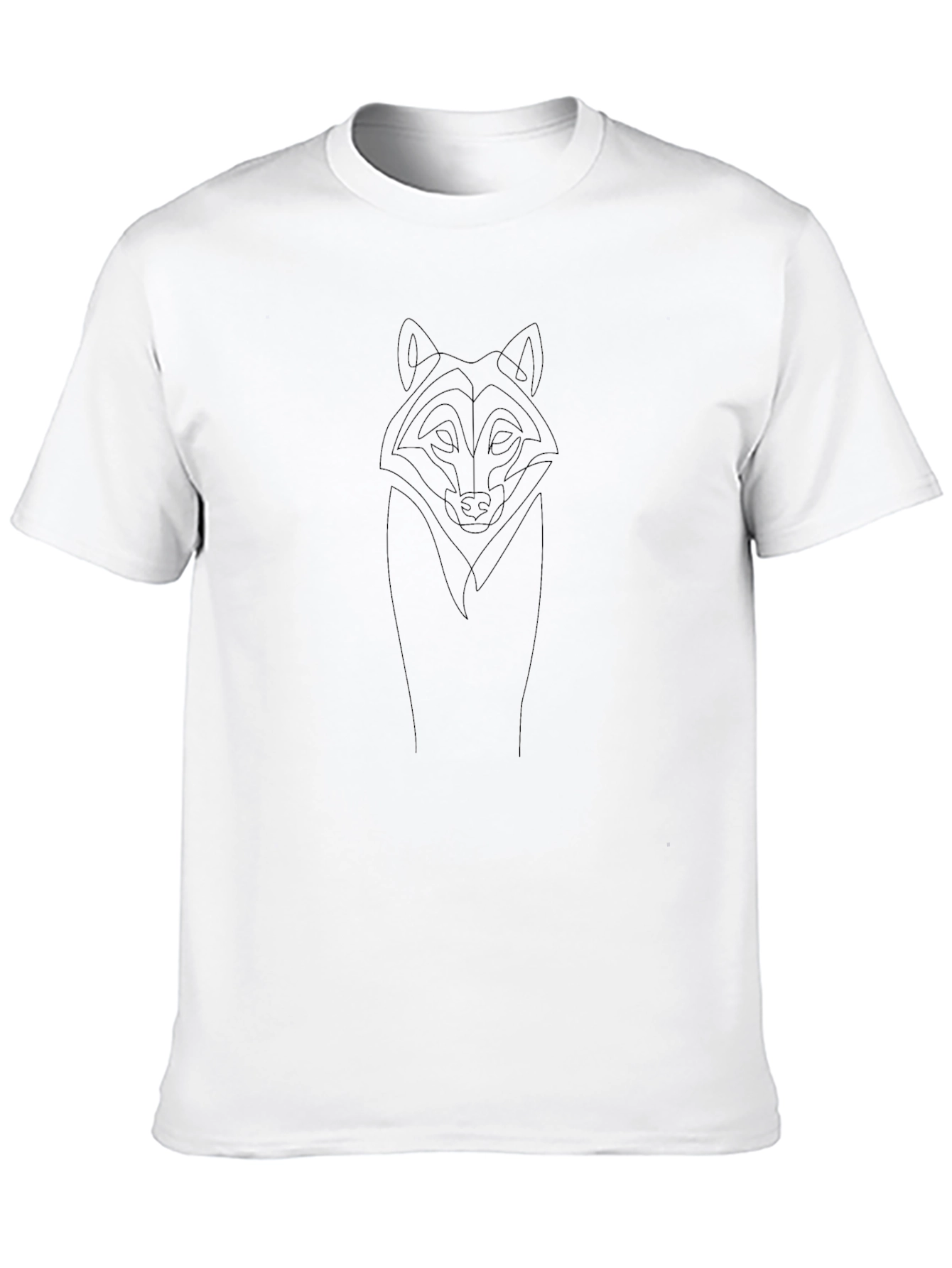 Mens Black Tee - Abstract Wolf Design