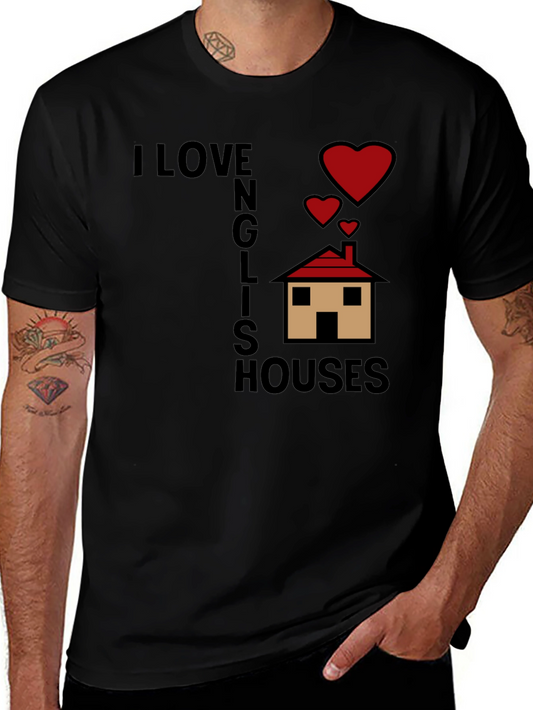 I Love English Houses Graphic T-Shirt