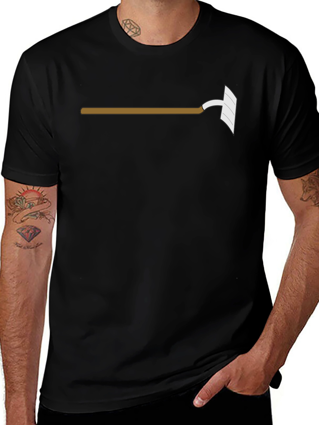 Hoe Graphic Tee - Black Cotton Blend T-Shirt