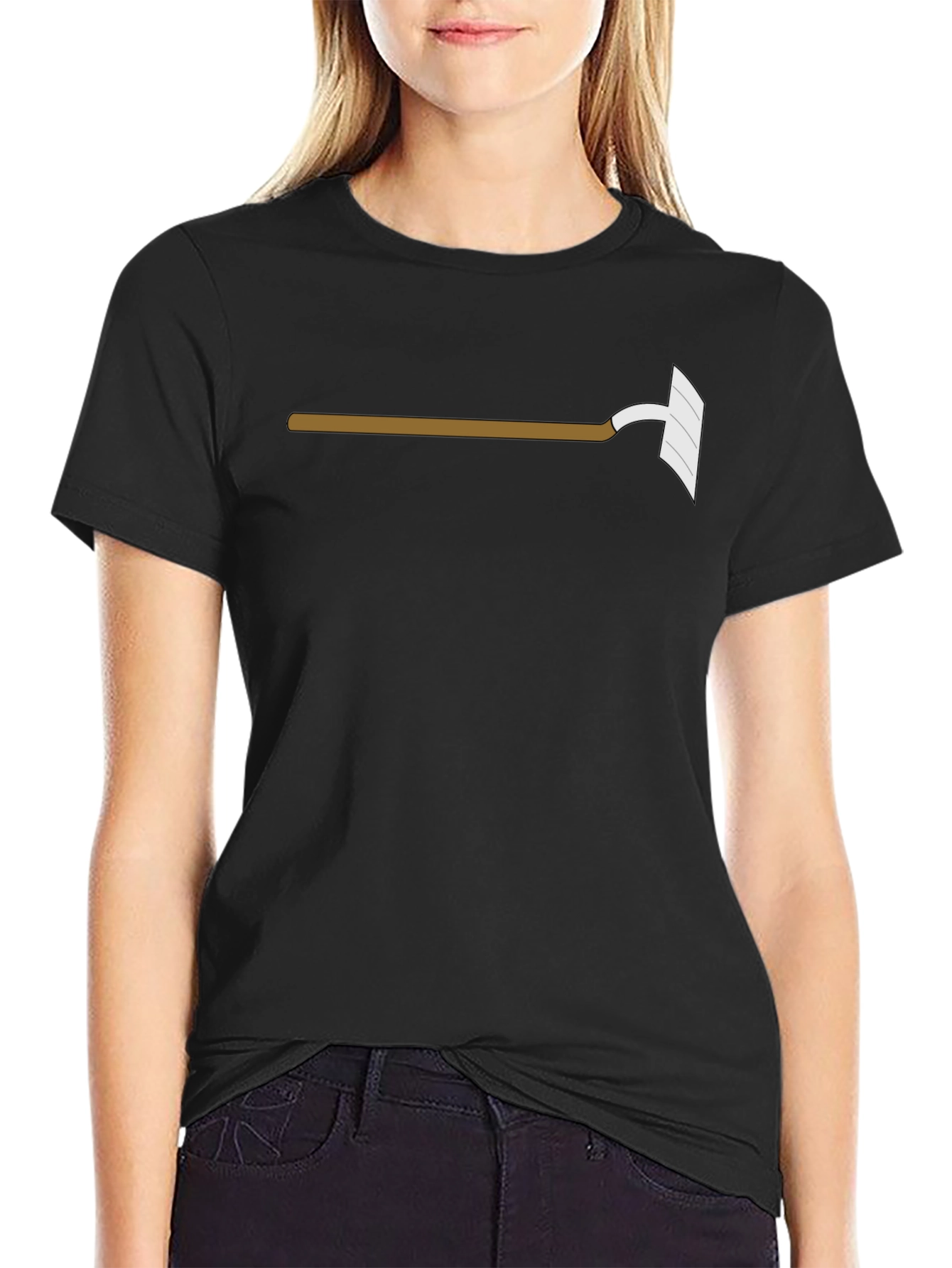 Hoe Graphic Tee - Black Cotton Blend T-Shirt