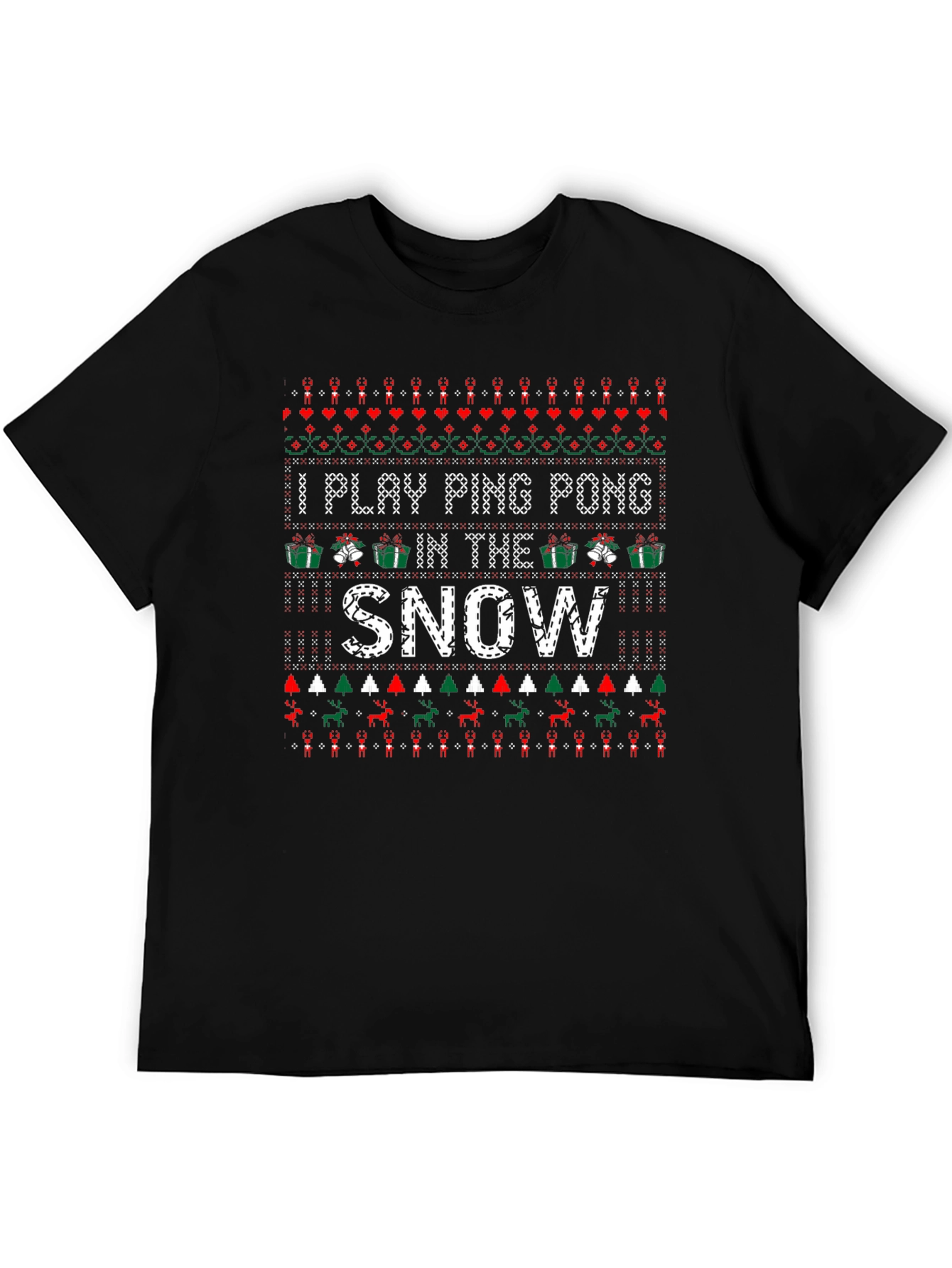 Ping Pong Snow Ugly Christmas Sweater T-Shirt