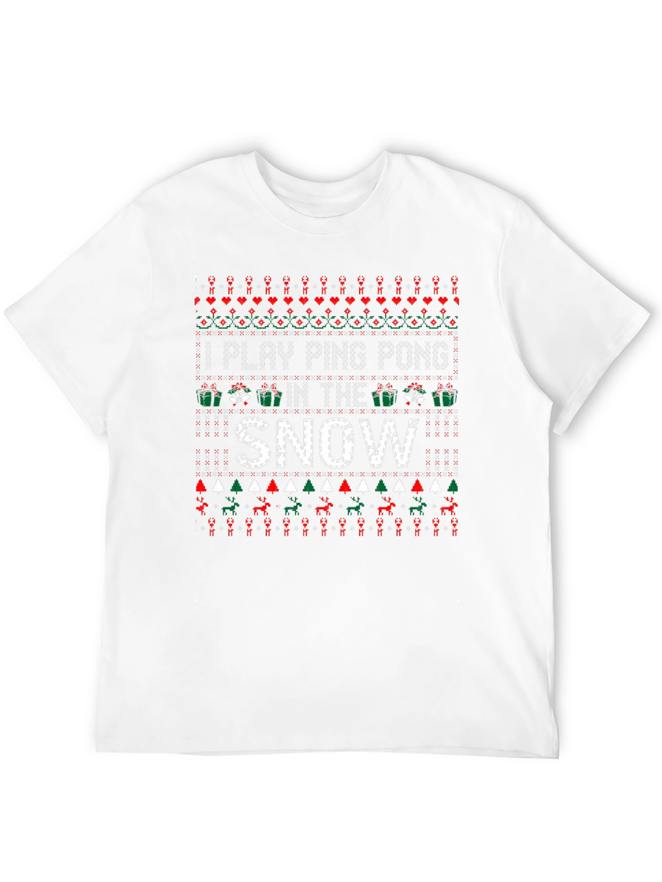 Ping Pong Snow Ugly Christmas Sweater T-Shirt