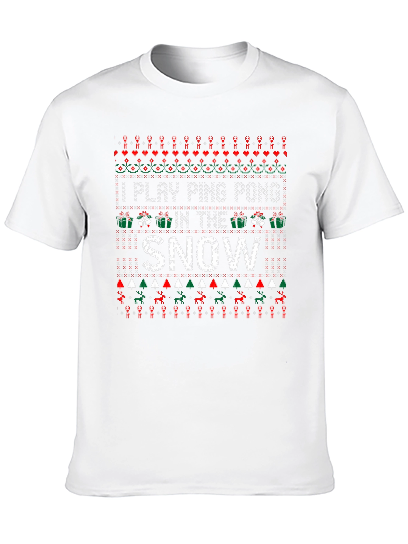Ping Pong Snow Ugly Christmas Sweater T-Shirt