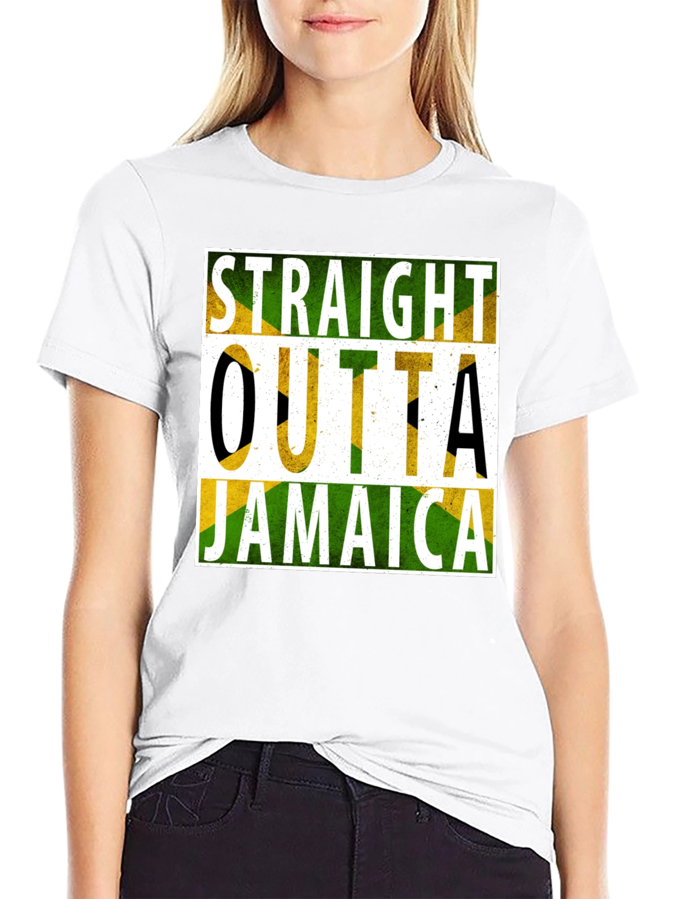 Straight Outta Jamaica T-Shirt Black
