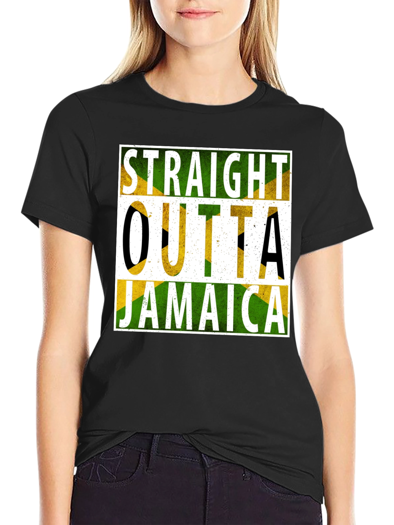 Straight Outta Jamaica T-Shirt Black