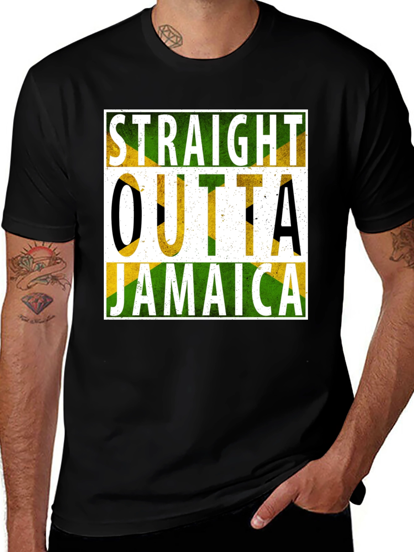 Straight Outta Jamaica T-Shirt Black
