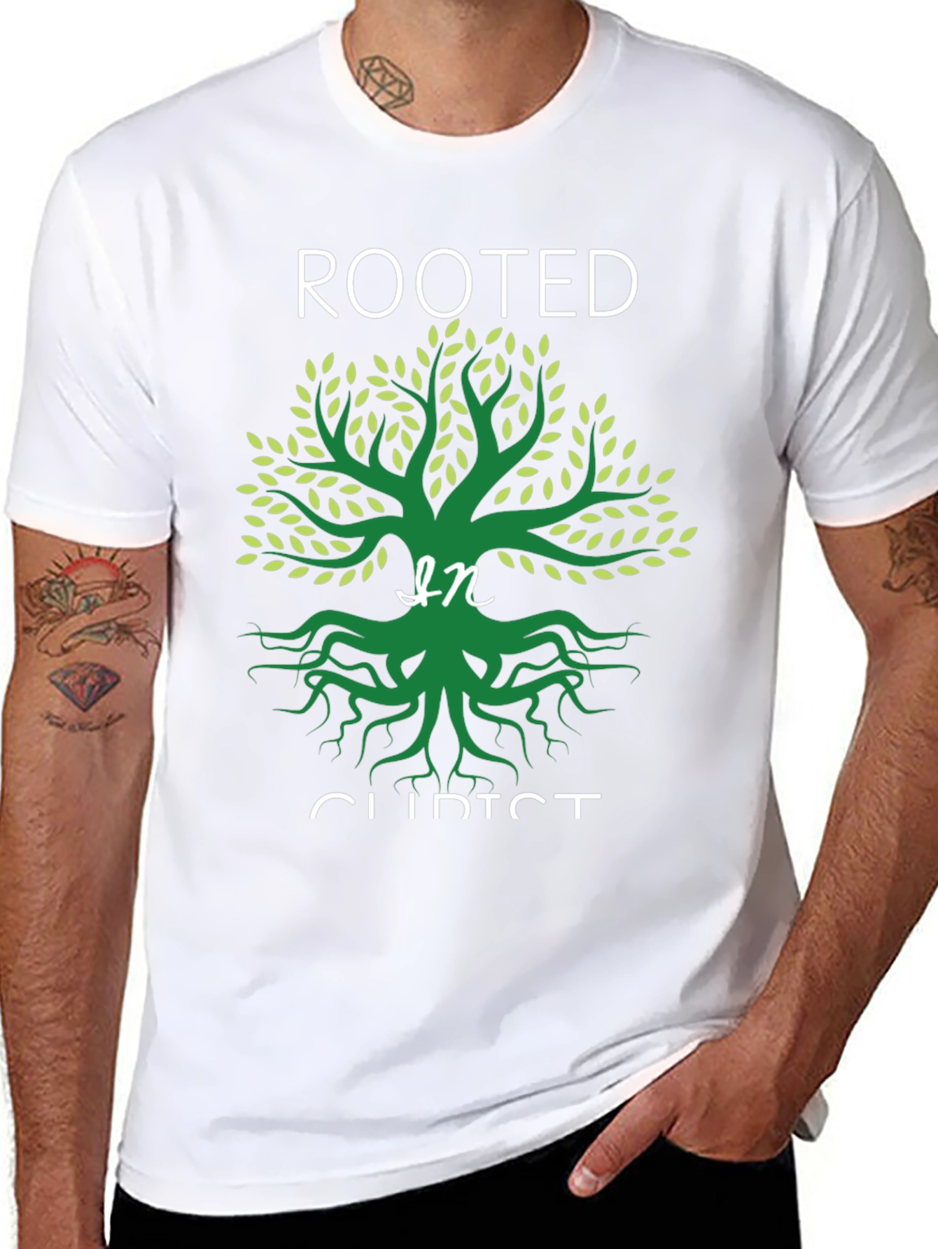 Rooted in Christ Graphic Tee - Christian T-Shirt