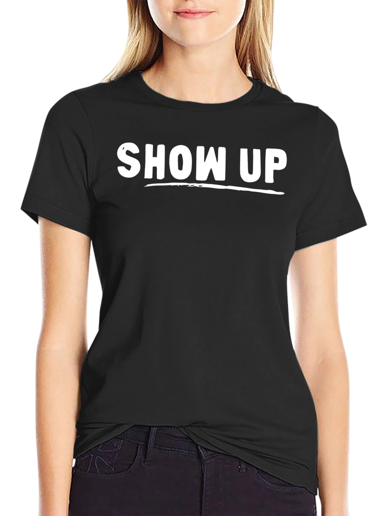 Show Up Graphic Tee - Mens Crew Neck T-Shirt