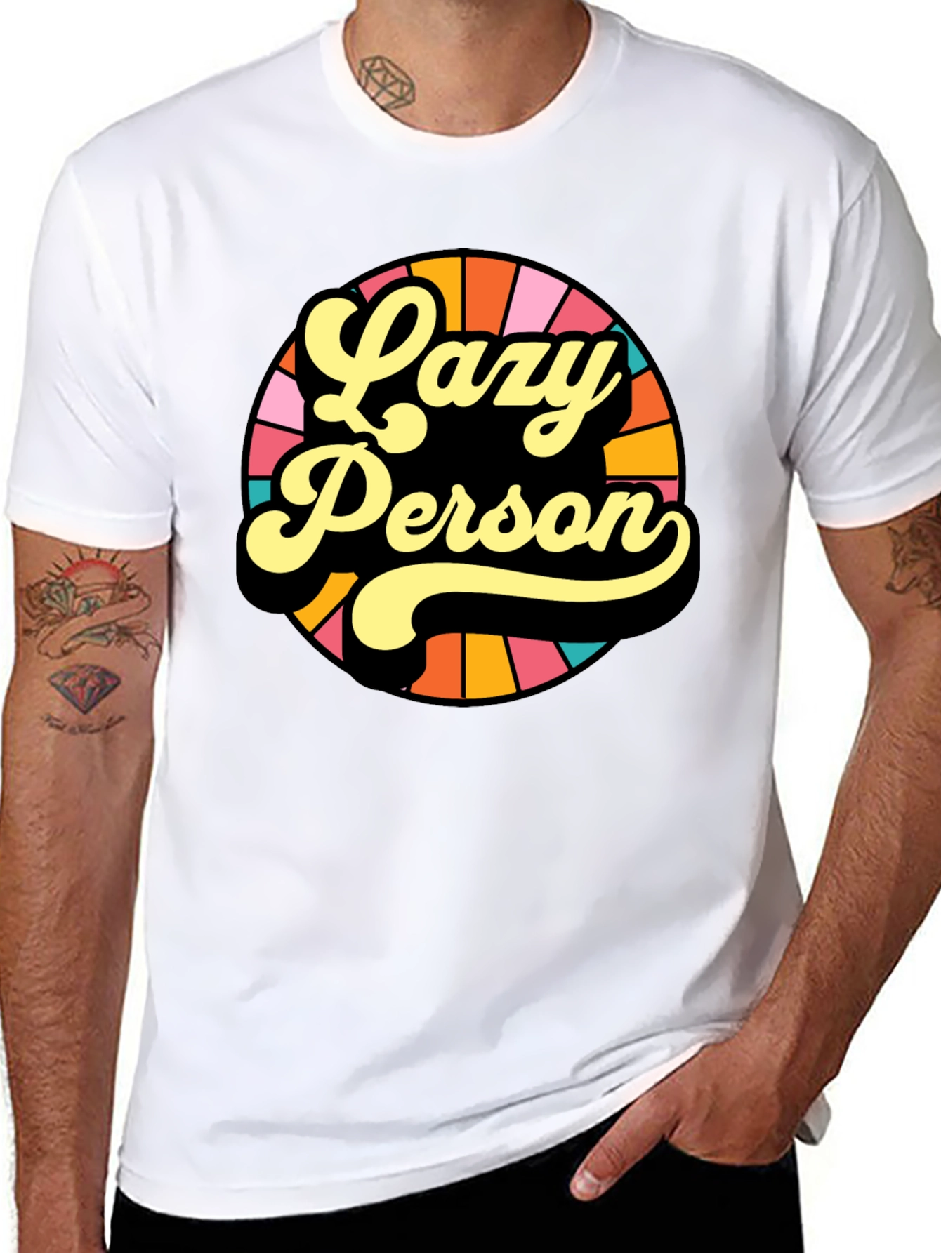 Lazy Person Retro Graphic T-Shirt
