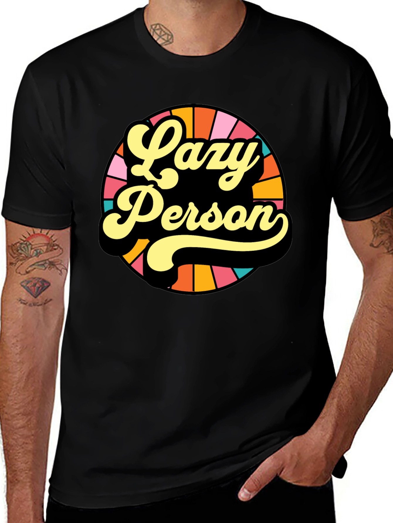 Lazy Person Retro Graphic T-Shirt