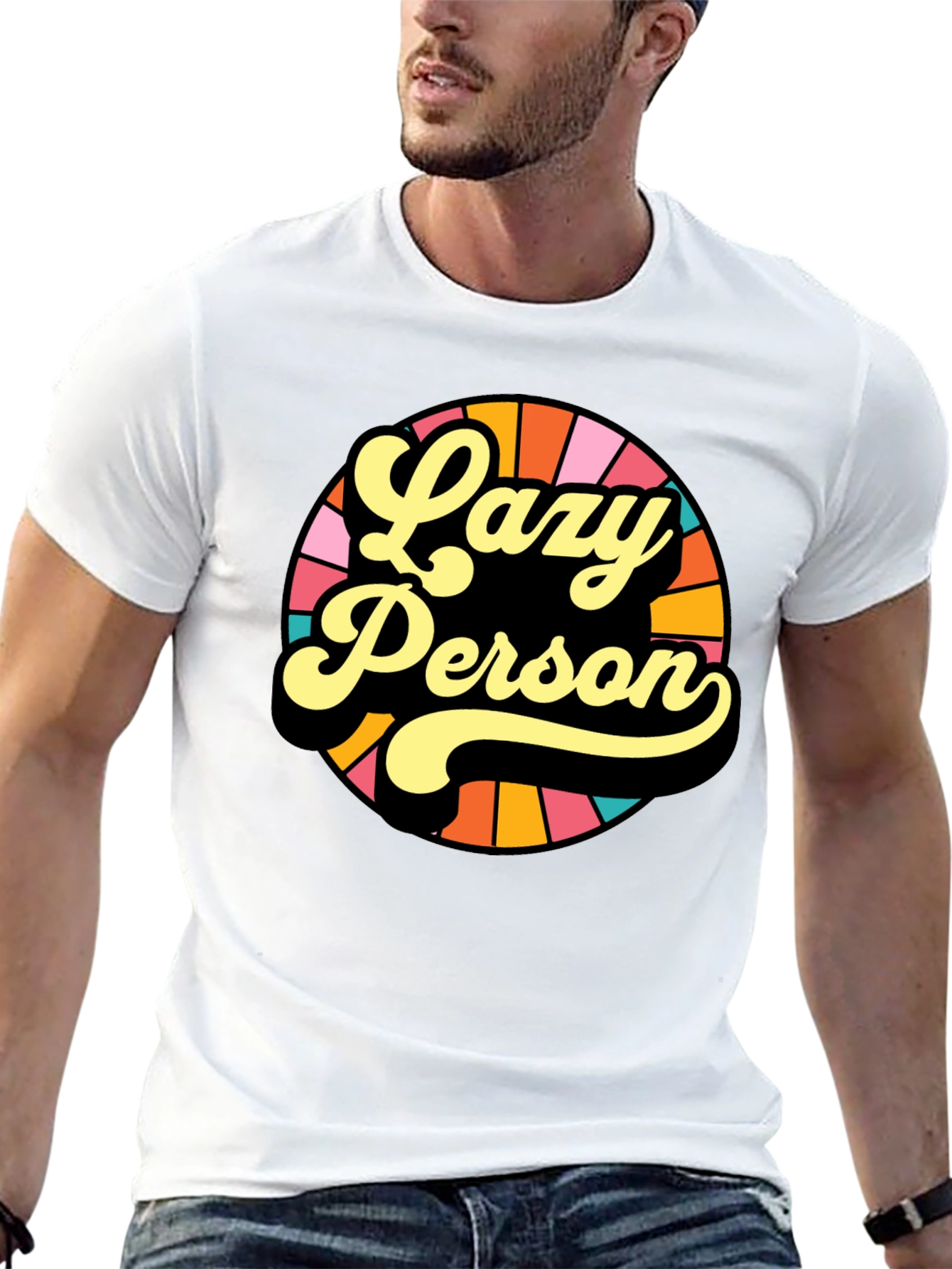 Lazy Person Retro Graphic T-Shirt