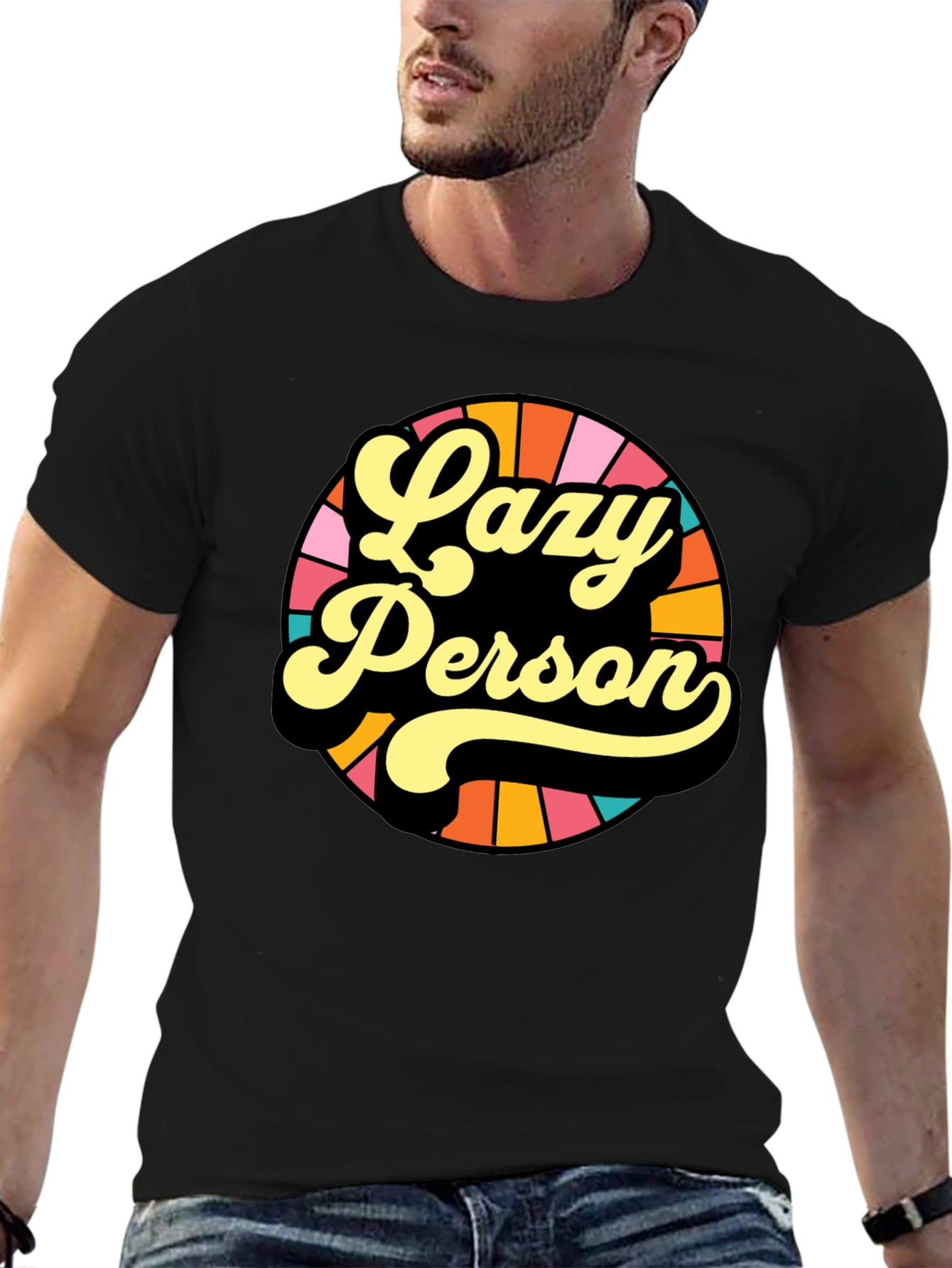 Lazy Person Retro Graphic T-Shirt