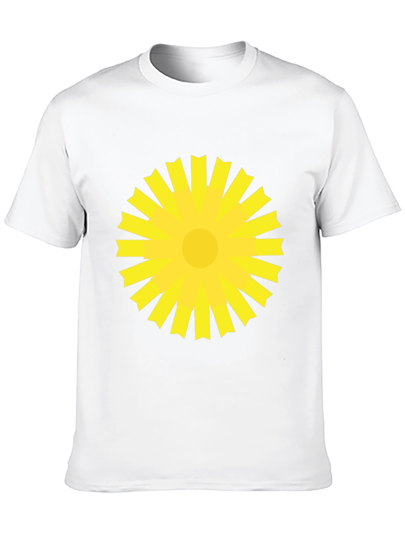 Sunburst Graphic Tee - Bold Yellow Design on Black