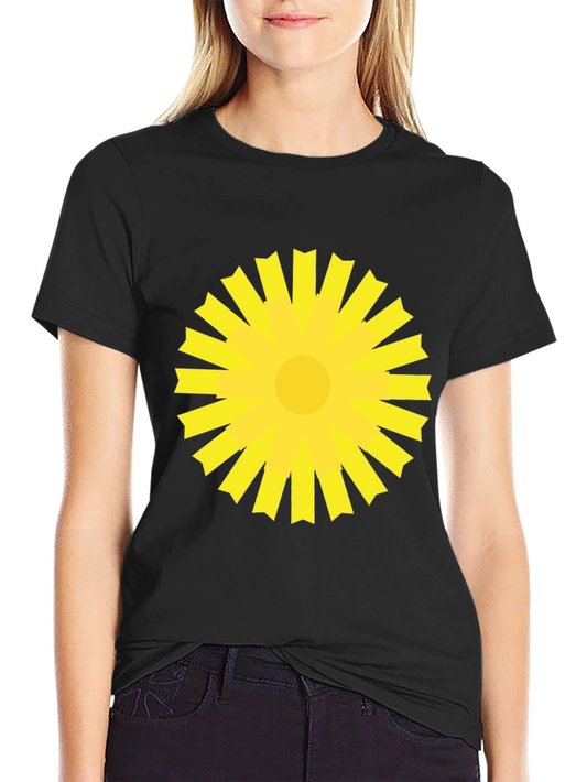 Sunburst Graphic Tee - Bold Yellow Design on Black