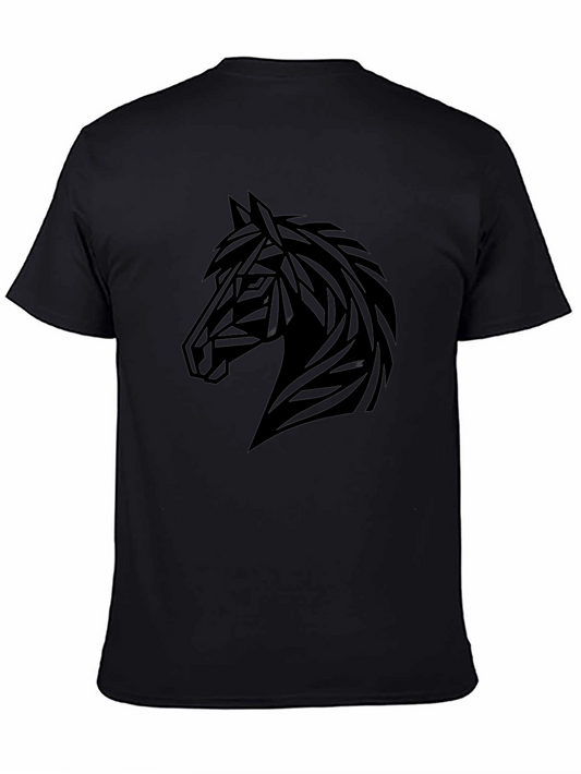 Black Horse Geometric Graphic T-Shirt