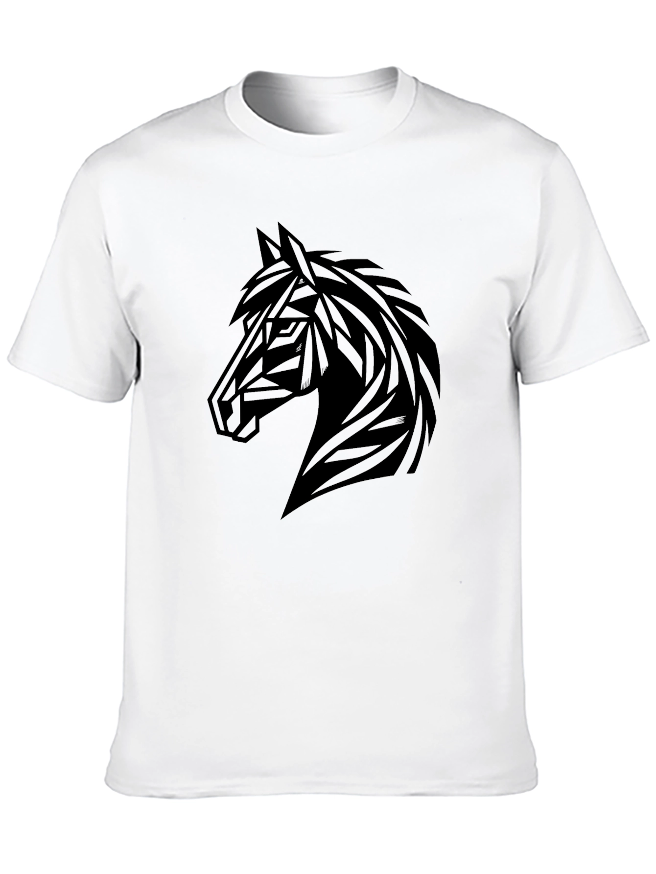 Black Horse Geometric Graphic T-Shirt