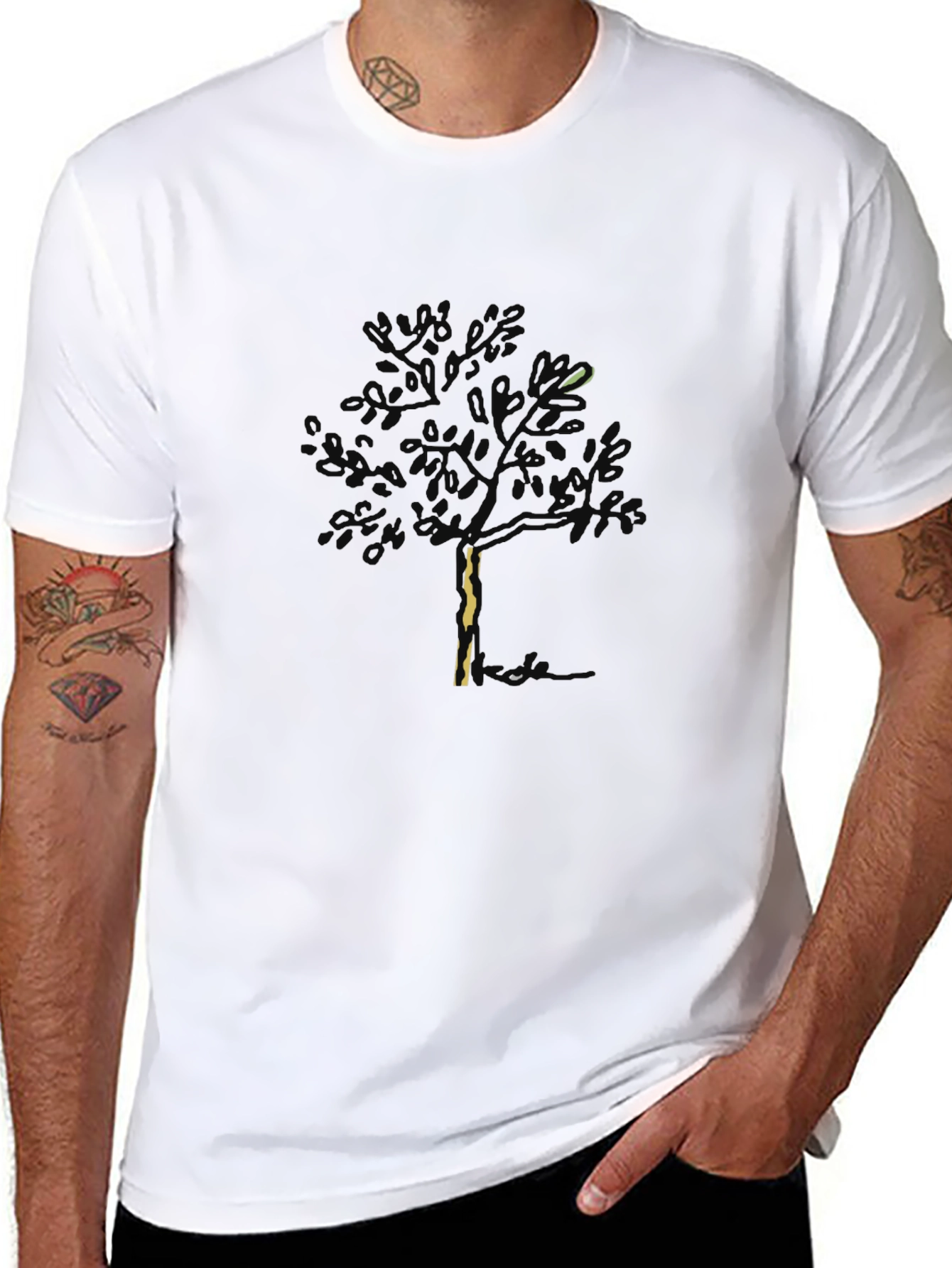 Mens Tree Graphic Black T-Shirt