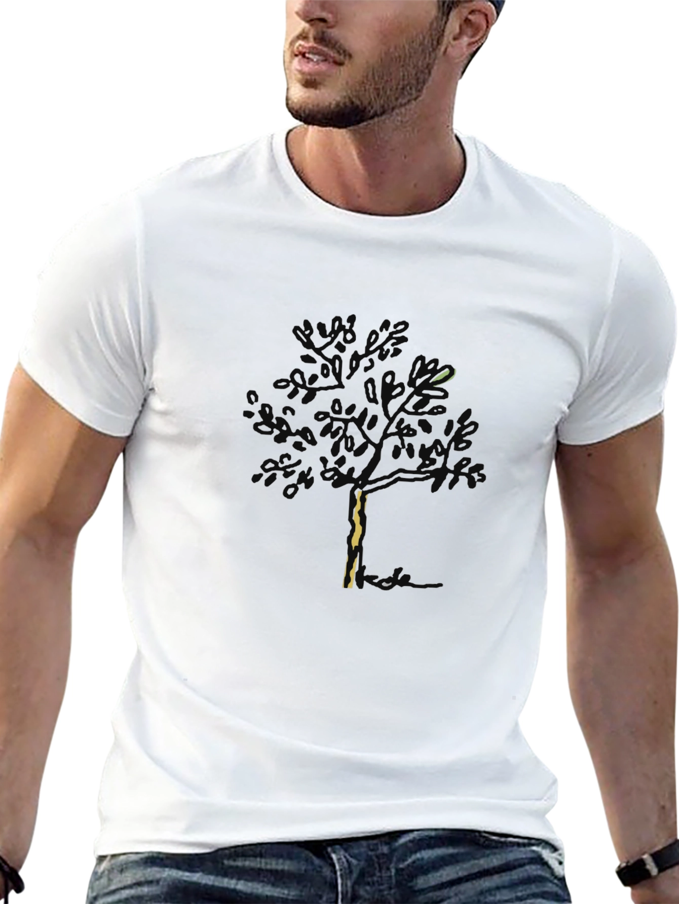 Mens Tree Graphic Black T-Shirt