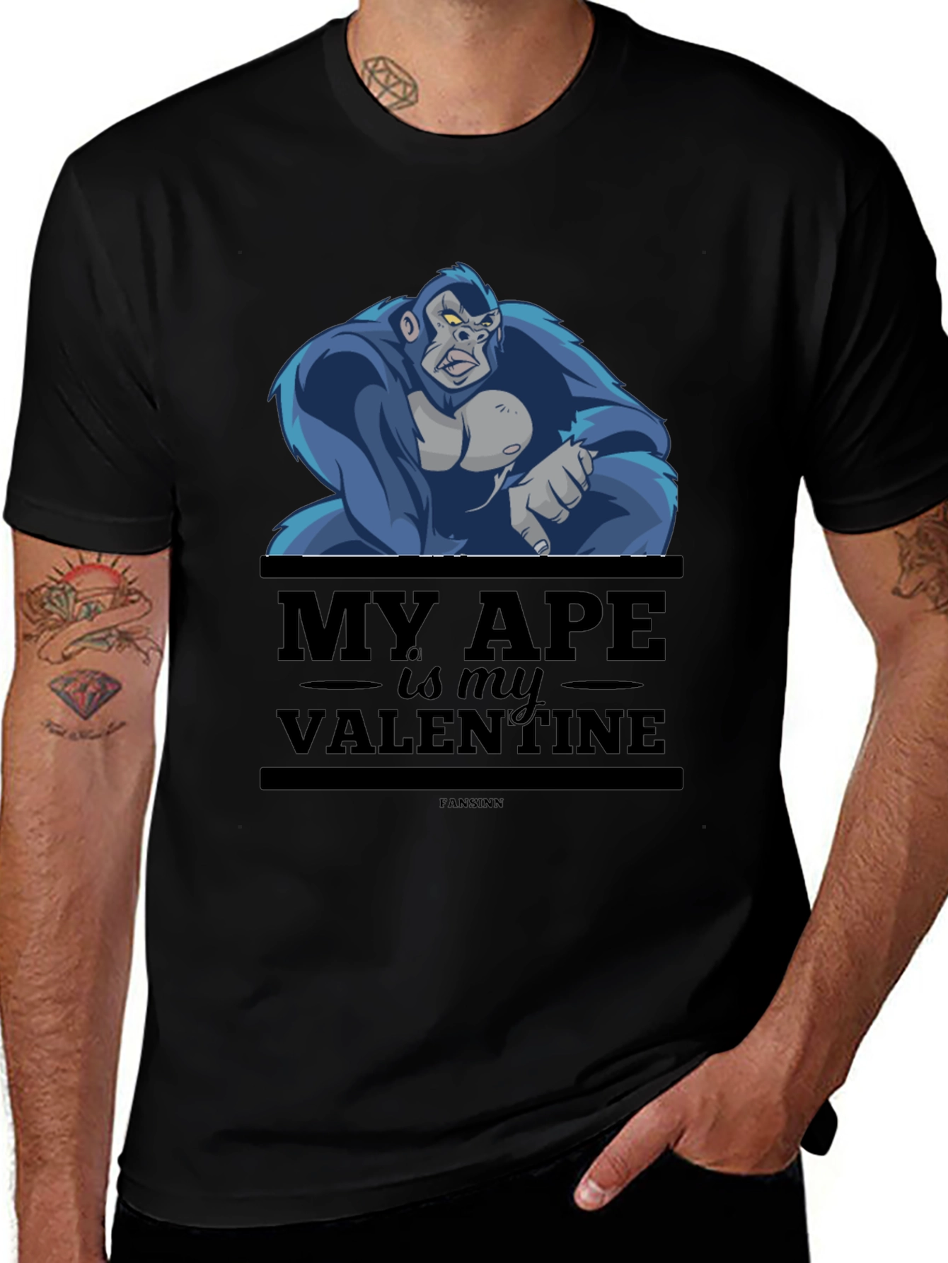 My Ape is My Valentine T-Shirt - Black