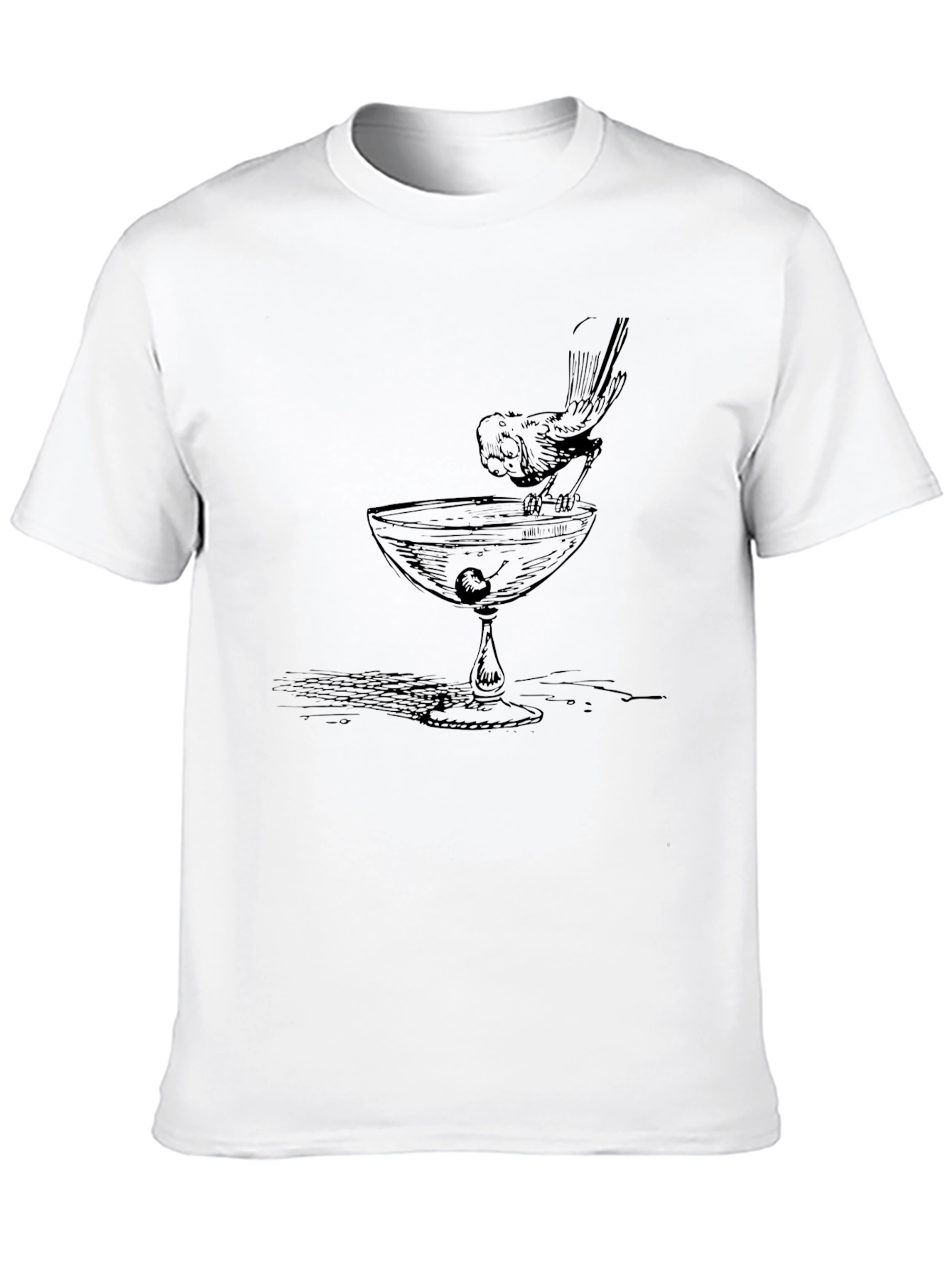 Bird on Cocktail Glass Graphic Tee