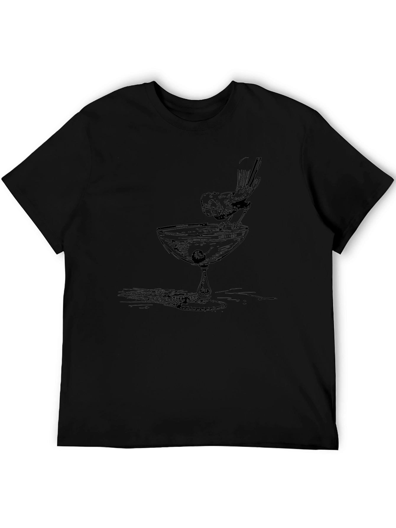 Bird on Cocktail Glass Graphic Tee