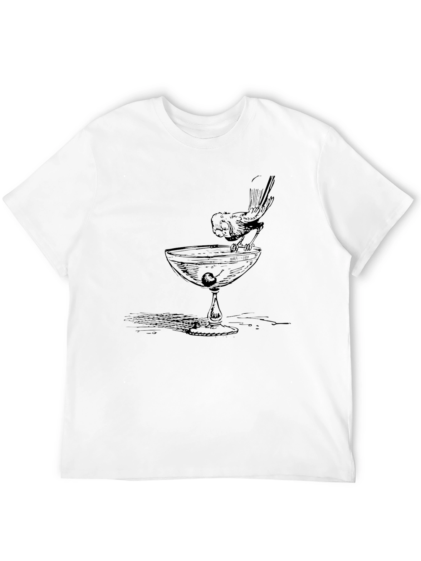 Bird on Cocktail Glass Graphic Tee