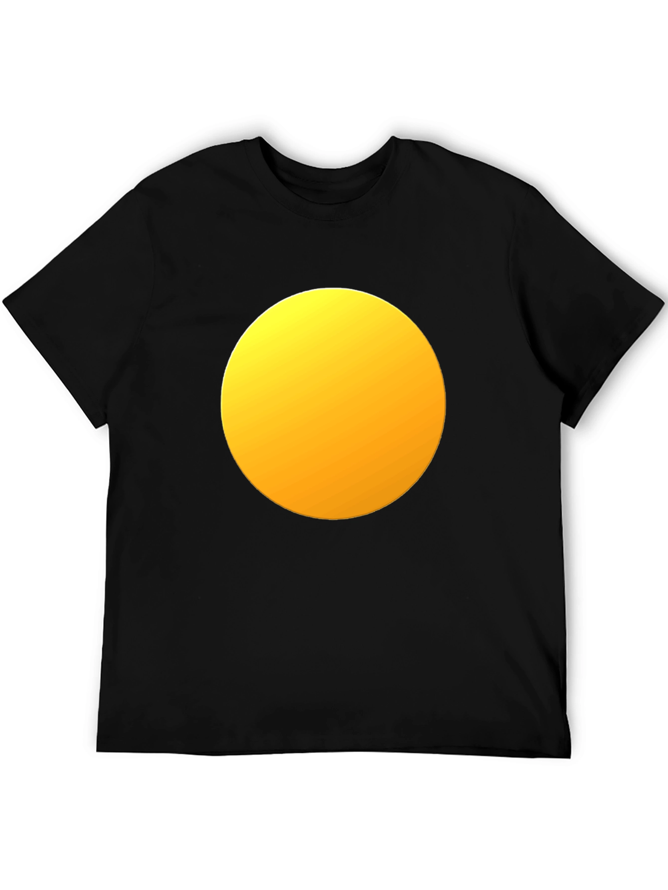 Mens Black T-Shirt with Yellow Circle Design