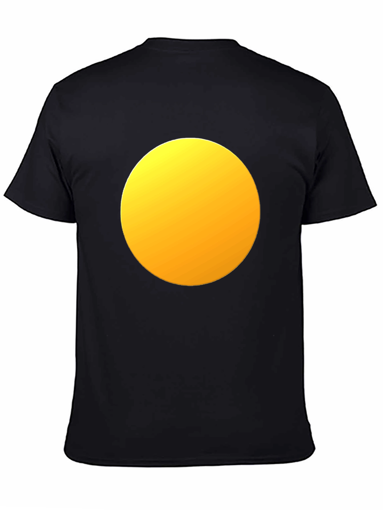 Mens Black T-Shirt with Yellow Circle Design