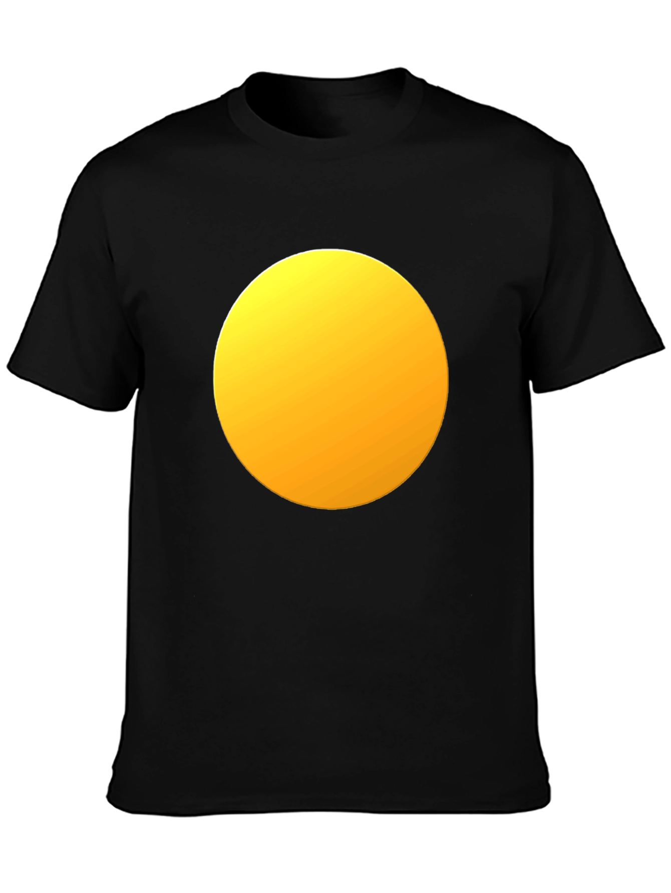 Mens Black T-Shirt with Yellow Circle Design