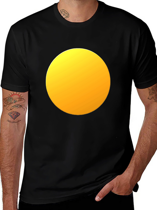 Mens Black T-Shirt with Yellow Circle Design