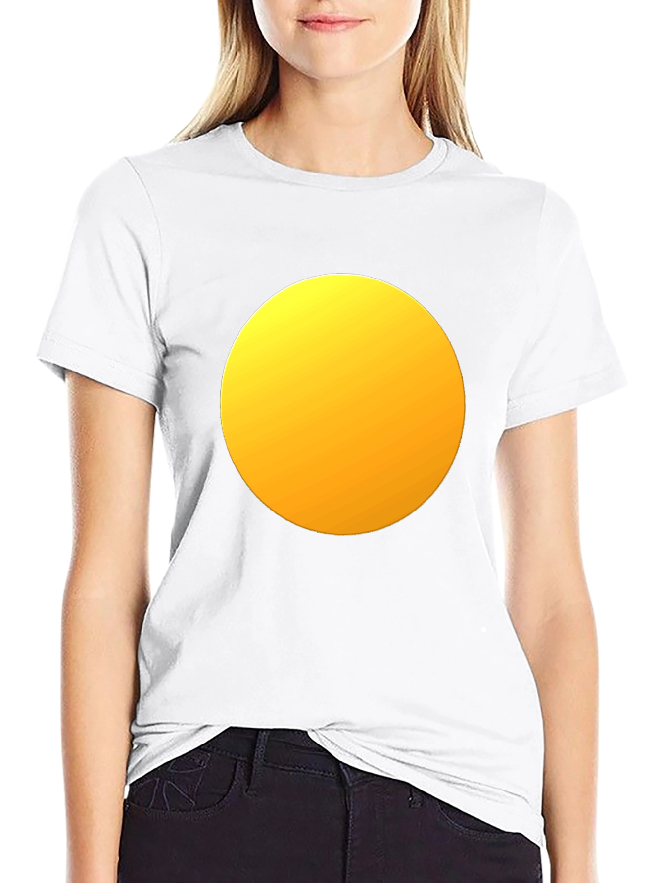 Mens Black T-Shirt with Yellow Circle Design