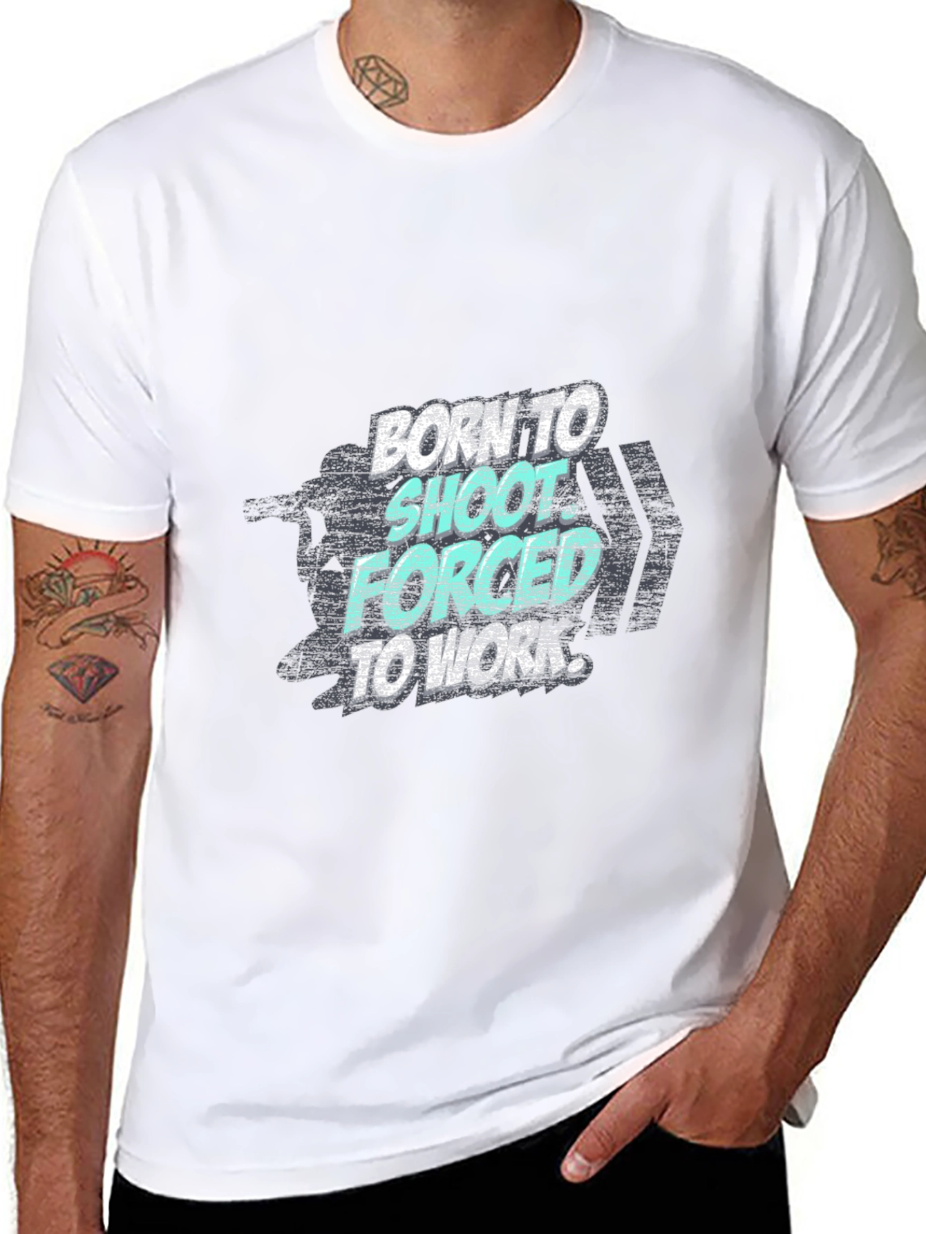 Born To Shoot T-Shirt - Black Graphic Tee