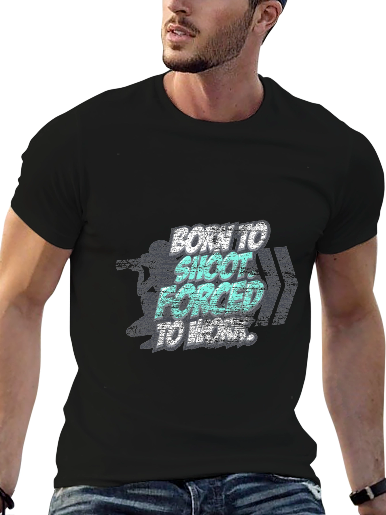 Born To Shoot T-Shirt - Black Graphic Tee