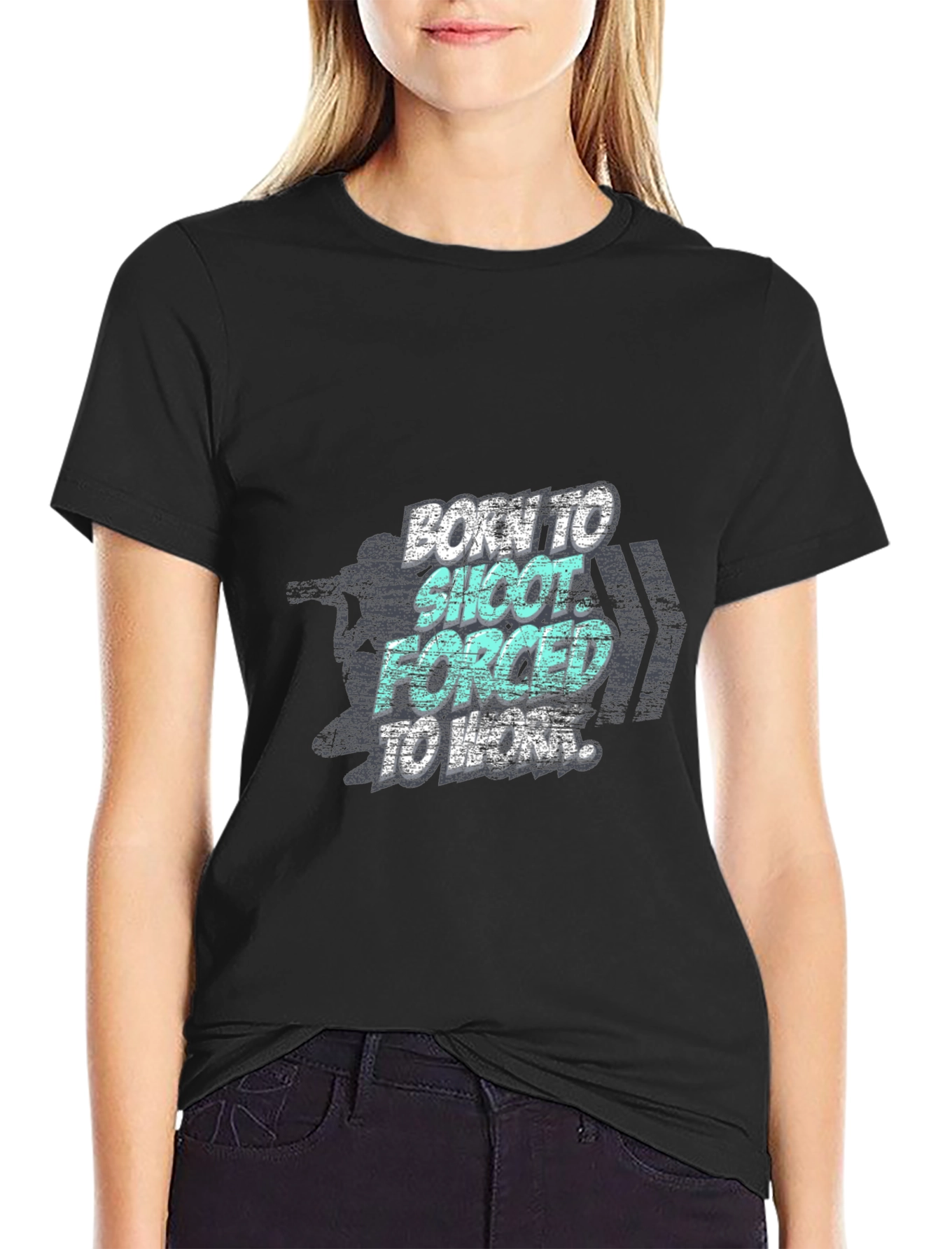 Born To Shoot T-Shirt - Black Graphic Tee