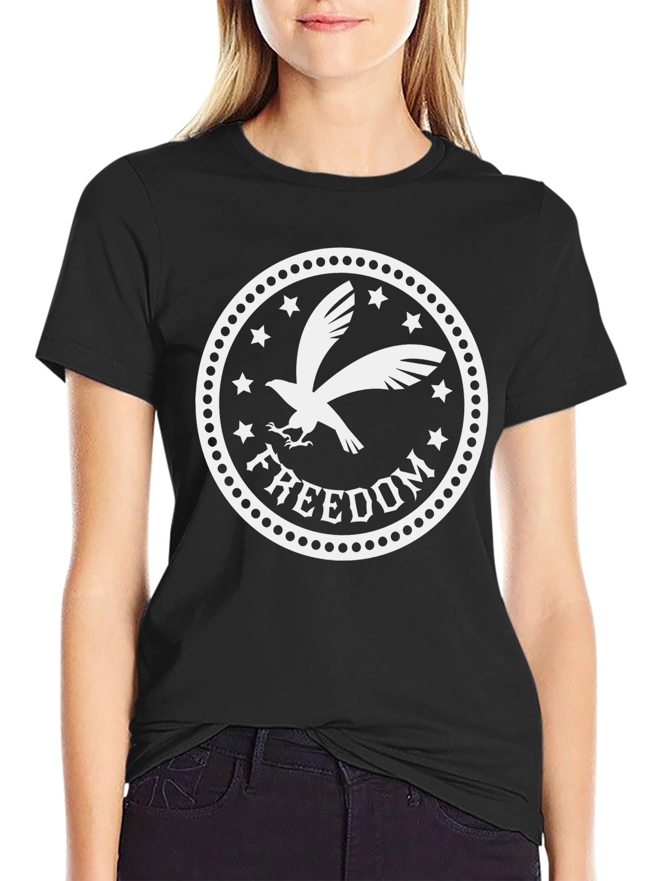 Freedom Eagle Graphic Black T-Shirt