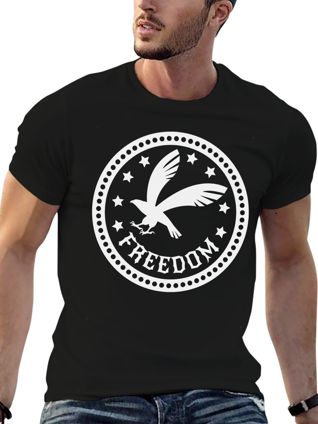 Freedom Eagle Graphic Black T-Shirt