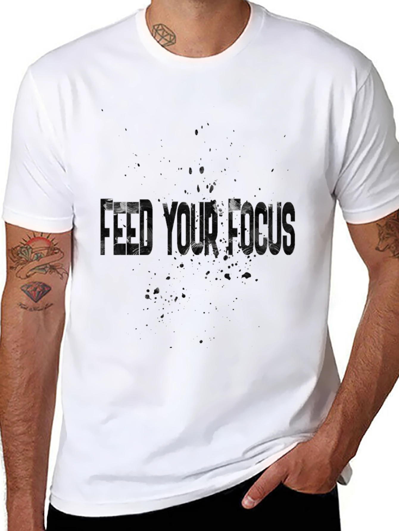 Mens Black Graphic Tee - Feed Your Head