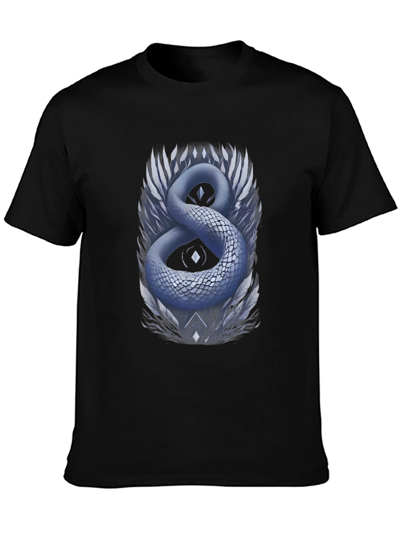 Mystic Serpent Graphic Tee - Stylish Mens Black T-Shirt