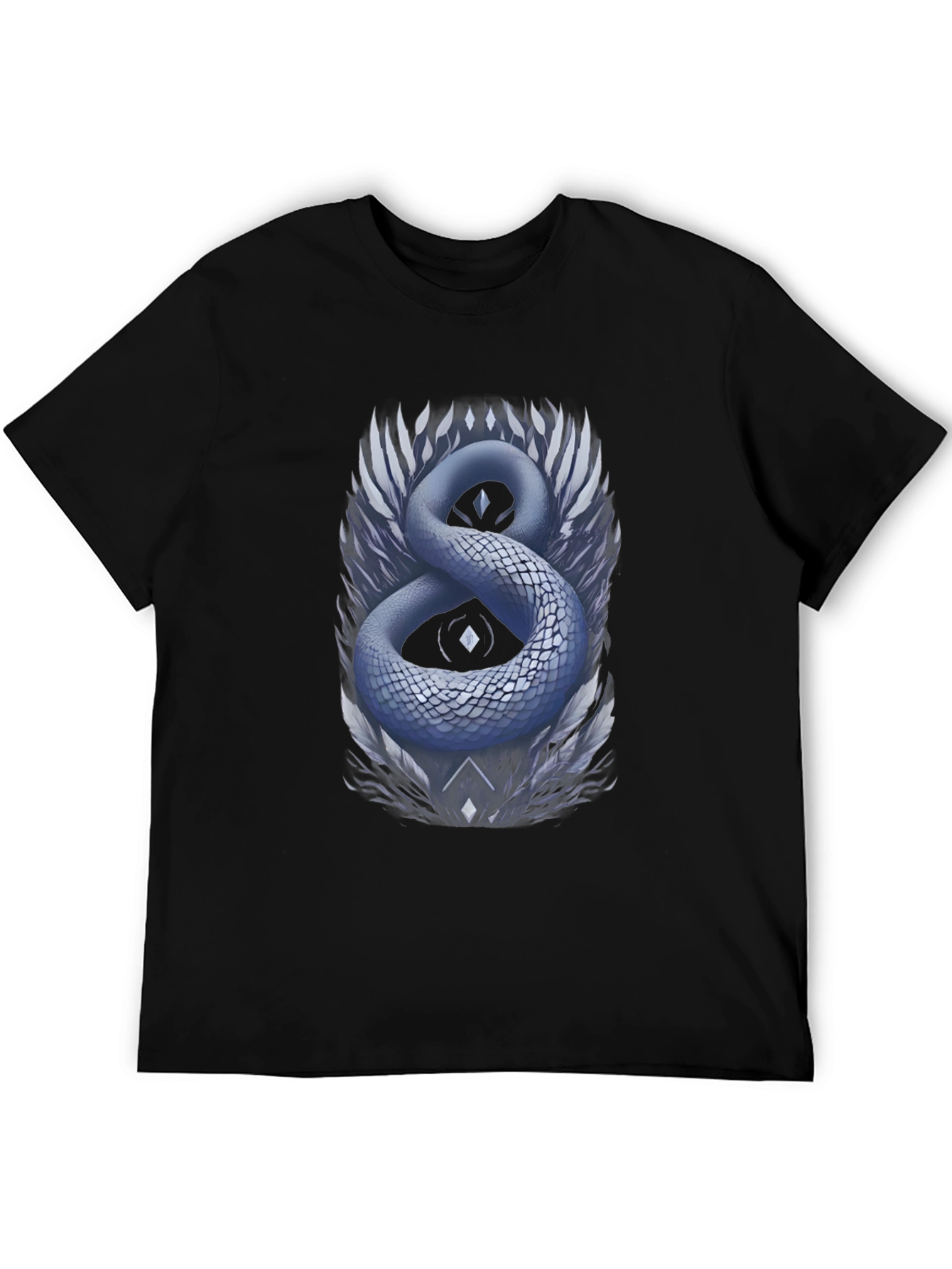 Mystic Serpent Graphic Tee - Stylish Mens Black T-Shirt
