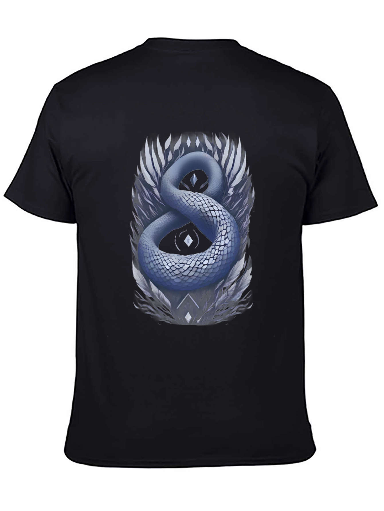 Mystic Serpent Graphic Tee - Stylish Mens Black T-Shirt