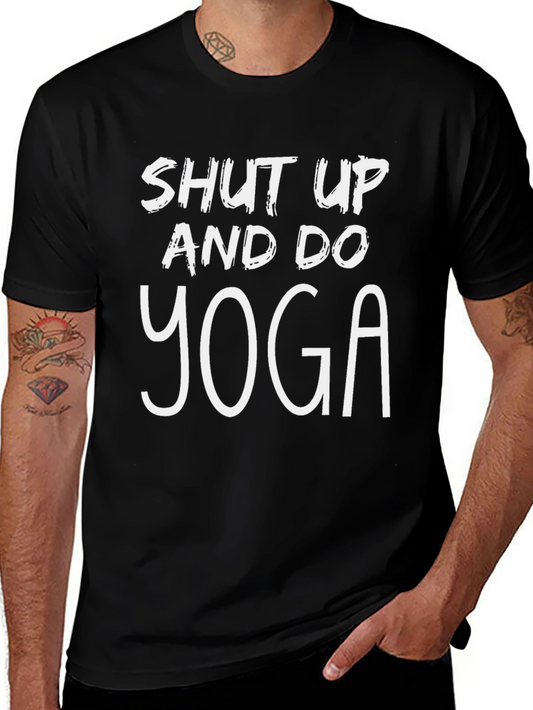 Shut Up and Do Yoga Graphic T-Shirt - Black