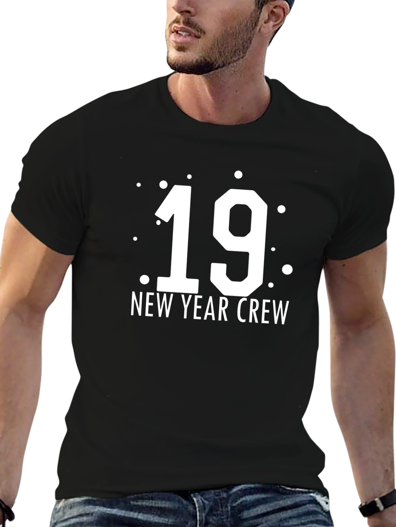 New Year Crew 19 Black Graphic Tee
