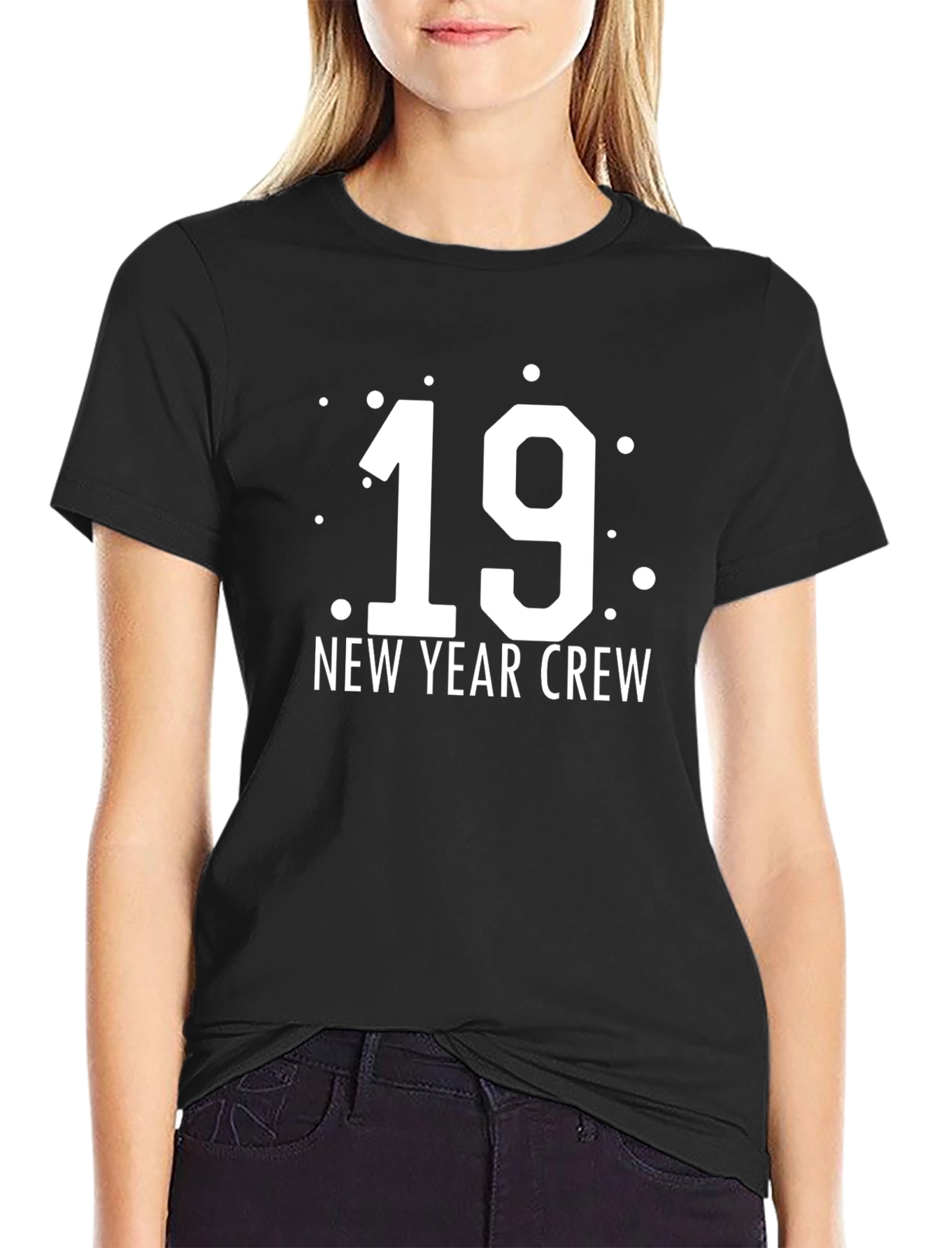 New Year Crew 19 Black Graphic Tee