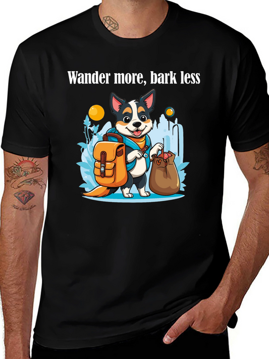 Wander More Dog T-Shirt - Adventure Awaits