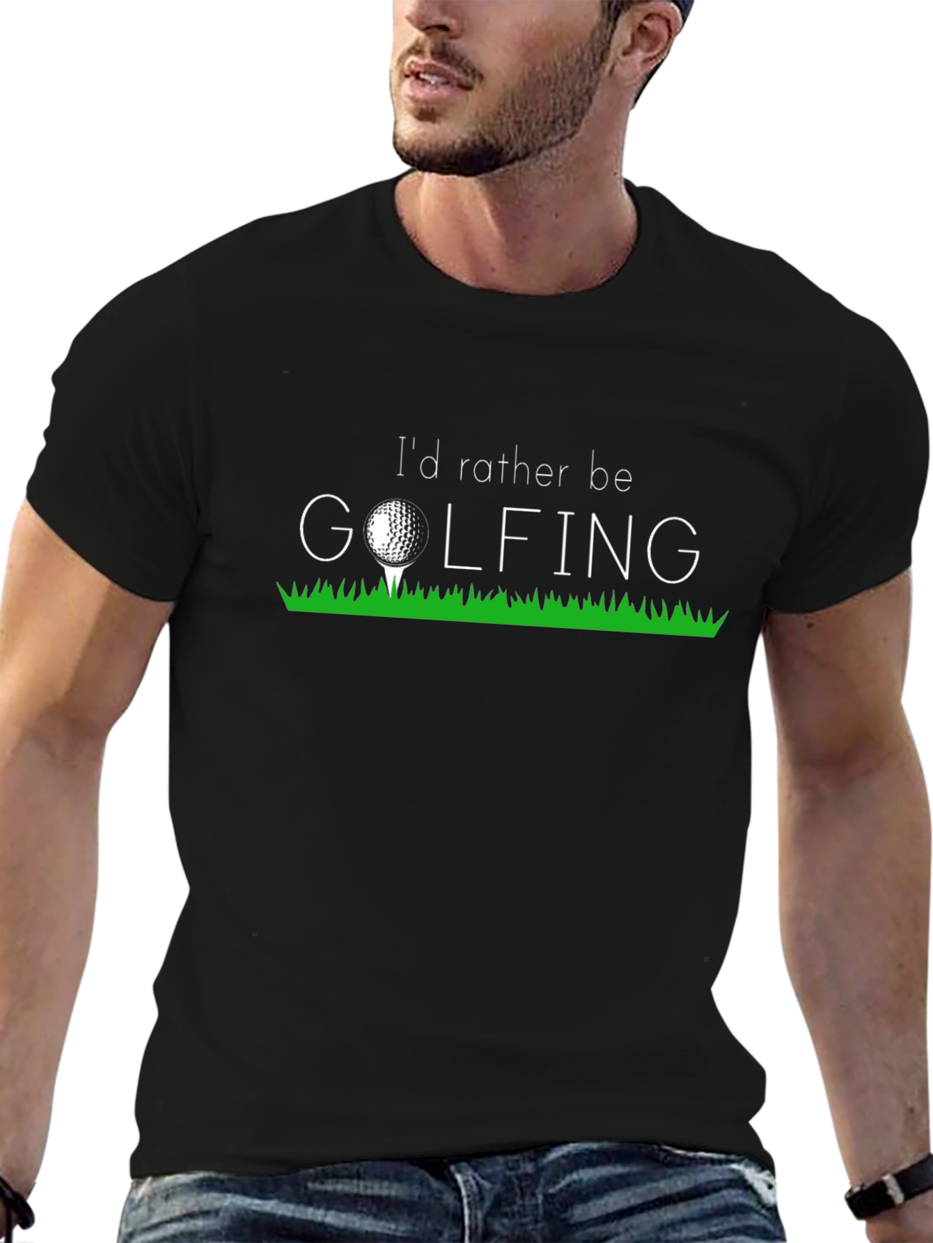 Id Rather Be Golfing Black T-Shirt