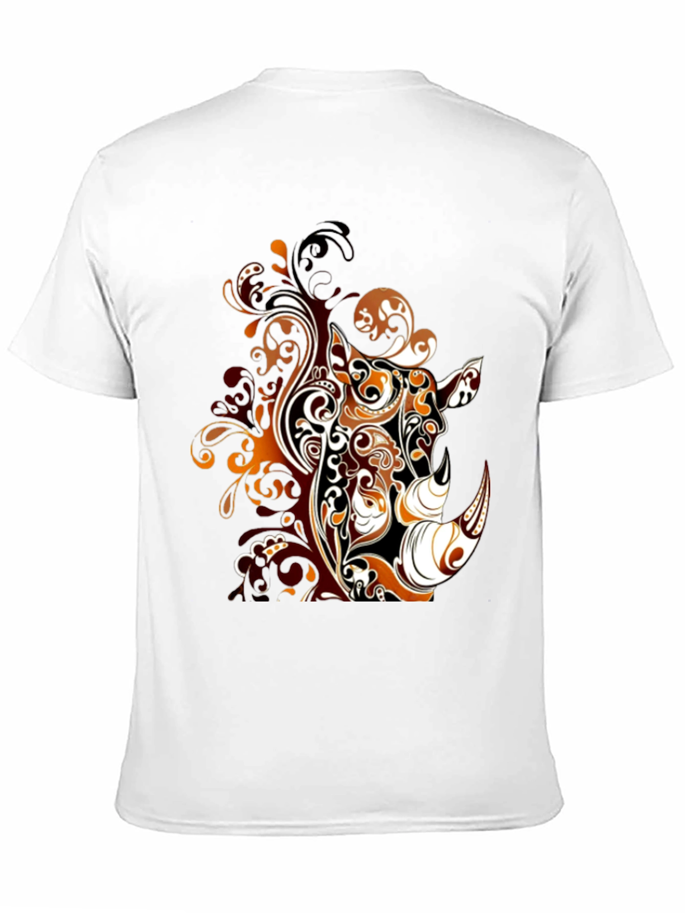 Abstract Rhino Graphic Tee - Stylish Mens Black T-Shirt