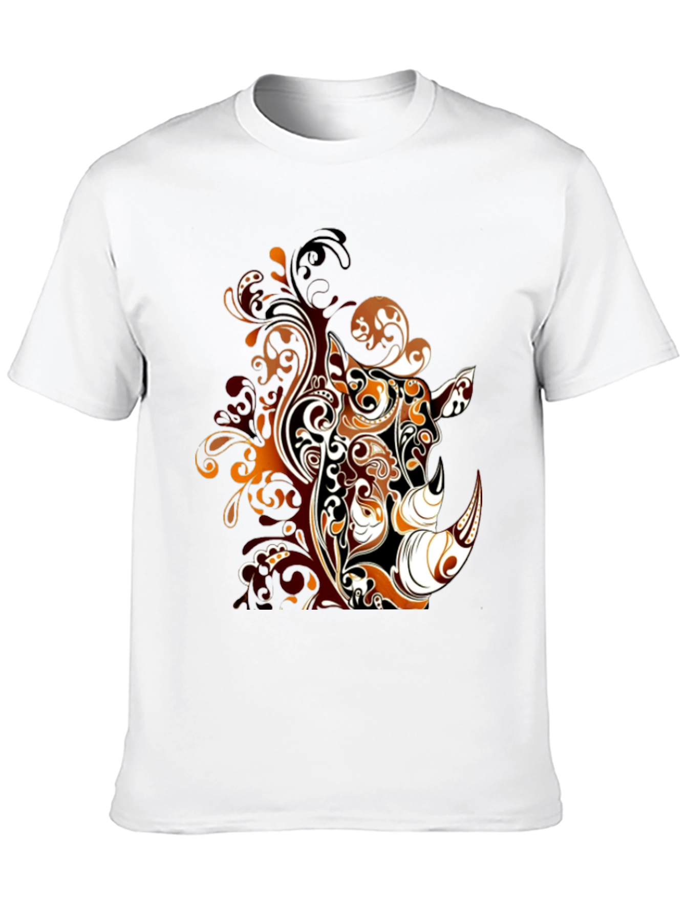 Abstract Rhino Graphic Tee - Stylish Mens Black T-Shirt