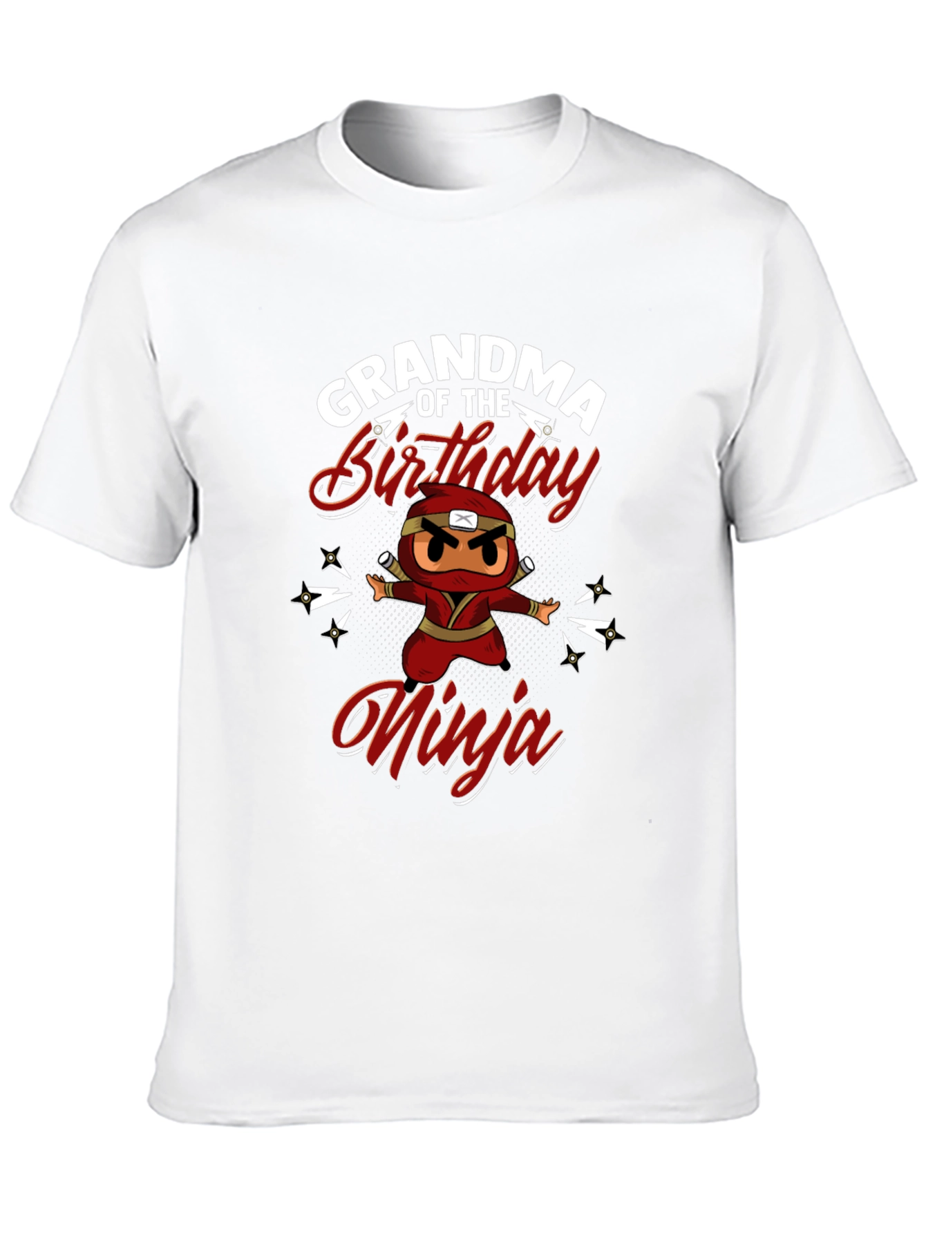 Grandma of the Birthday Ninja Black T-Shirt